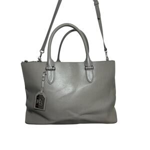 Lauren Ralph Lauren Newbury Double Zip Saffiano Leather Tote